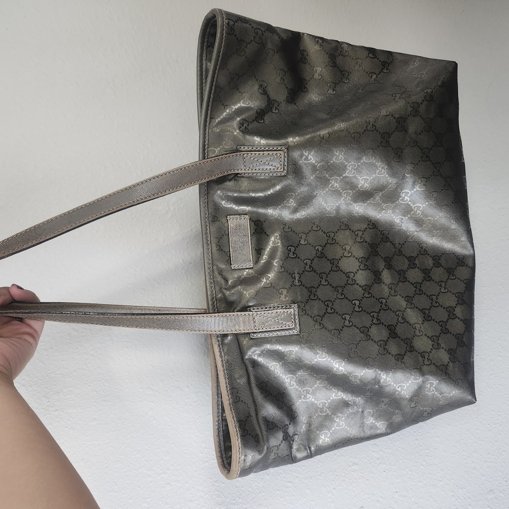 Gucci Gunmetal Monogram Tote Bag